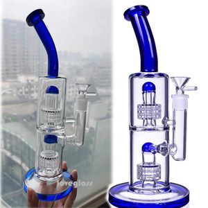 unika vattenpipor Funktion Vattenpipor Double Arm tree Perc Recycler Dab Rigs Stereo Matrix Perc Smoke Pipe med 14 mm banger