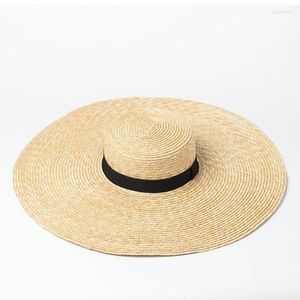 Breda randen hattar fällbara jätte kvinnor överdimensionerad hatt floppy sommarsol strandstrå