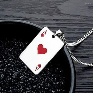 Łańcuchy koreańskie karty do pokerów mody tytanowe stal spersonalizowane naszyjniki hip-hopowe ciepła meczowe genialne wykwintne wykwintne