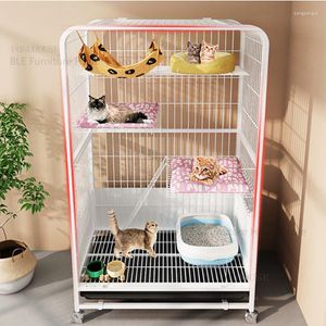 Cat Carriers House Pet Product Modern Wrought Iron Cages Double-layer Household Extra Large Dog Villa Special Bed