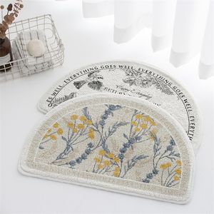 Teppich Halbkreis Blumen Blumen Duschmatte Mikrofaser Badewanne Boden Tür Eingangsmatten Haustier Teppich Fußmatte für Badezimmer Tapis Salle De Bain 230504