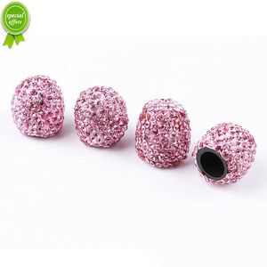New 4Pcs Luxury Crystal Car Wheel Caps Clay Car Tires Valves Tyre Stem Air Valve Caps Airtight Cover Bling Car Accessories for Girls