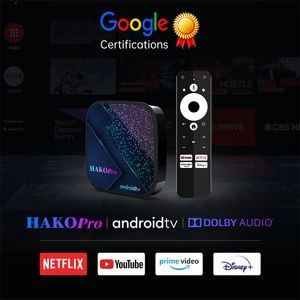 HAKO Pro Dolby Amlogic S905Y4-B 2GB 4GB 16GB 32GB 64GB 100M LAN 2.4G 5G Çift Wifi BT5.0 4K HDR Akıllı TV Kutusu Android 11