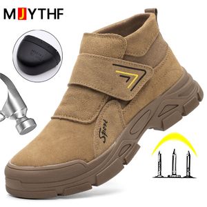 Safety Shoes Construction Work Boots Anti-smash Anti-puncture Safety Shoes Men Steel Toe Boots Scald Proof Welding Boots Indestructible Shoes 230505