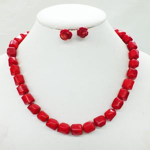 Brincos de colar Jóias profissionais de mulheres de 10 mm de coral do mar vermelho 19 