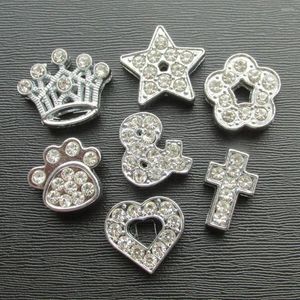 Collari per cani 100 pz/lotto Slide Charms Accessori intarsiati con strass adatti per barre per animali domestici