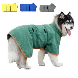 Toalhas XSXL Dog Bathrobe Ajustável Pet Cat Bath Secagem Toalha Microfibra Robe Grooming Casaco Super Absorvente Roupas de Banheiro Produtos