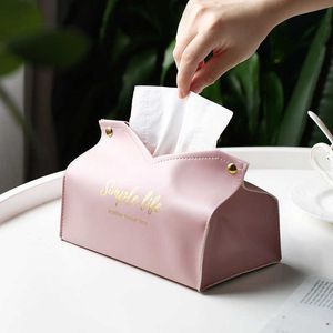 Tissue Boxes Napkins Leather Tissue Box Napkin Holder Car Tissue Box Home Living Room Holder Case Storage Hotel Carton Household Home Large Storage Z0505