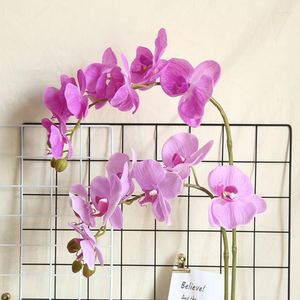 Decorative Flowers High Quality Artificial Butterfly Orchid Real Touch Latex Silk Bouquet Long Branch Phalaenopsis Wedding Home Party Decor