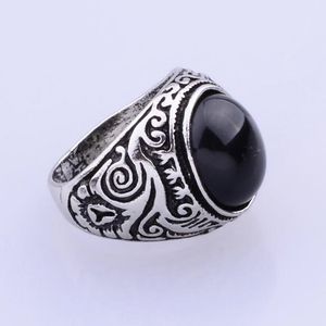 Vintage Black/Red Stone Jewel Ring for Men - Cheap Wedding Jewelry