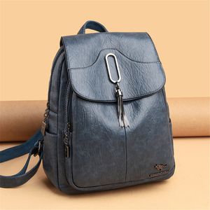 School Bags Women Soft Leather Backpacks High Capacity Female Back Pack Casual Travel Ladies Bagpack Machial Feminina for Teenager Grils 230504