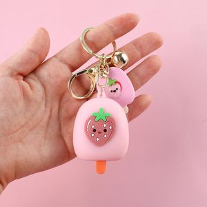 Keychains Makersland Pink Cute Keychain for Keys Lovely Strawberry Dream Keyring Women Sweet Bag Car Key Accessories 2023