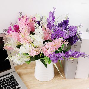 Dekorativa blommor 5 Huvudsimulering Violet Artificial Hyacinth Flower Valentine's Day Gifts Wedding Birthday Party Decorations