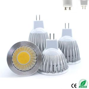 電球10pcs gu10 cob led bulb light 9w 12w 15w 18wホーム照明用の調光物質mr16ランプ