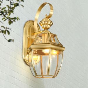 Wall Lamp Bathroom Antique Copper Waterproof Outdoor Lamps Led E27 Bulb Vintage Bronze Sconce Aisle Terrace Bedroom Lights