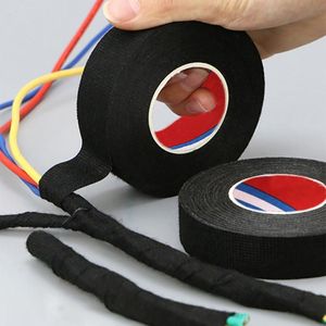 Adhesive Tapes 5 rolls 15M Heatresistant Flame Retardant Tape Adhesive Cloth Electrical Tape For Car Cable Harness Wiring Loom Protection 32mm 230505