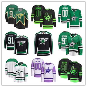 Dallas Custom Stars hokey formaları 91 Tyler Seguin 35 Anton Khudobin 9 Mike Modano 14 Jamie Benn 63 Evgenii Dadonov