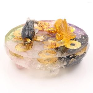 Naszyjniki wiszące klasyczny styl Miedź Orgonite Energy Kamień i żywica 2 kolory ryby biżuteria yin yang metafizyczna