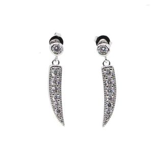 Stud Earrings 2023 Sparking Zirconia Earring Jewelry Silver Plated Gold Color Ox Horn Ethnic Tribal Jewellery Gift For Women