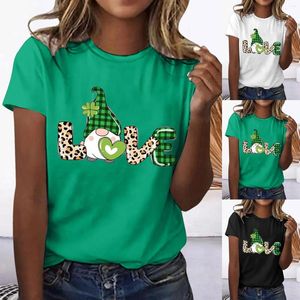 Women's Blouses St. Patrick's Day Women's Elegant Women Casual Printing Shirts Round Neck Short Sleeve Tee Tops Tunic Blouse