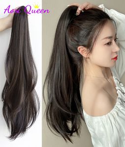 tails Long Wavy Straight Claw Clip On tail Hair Extension Synthetic tail Extension Hair For Women Tail Hair Hairpiece 230518