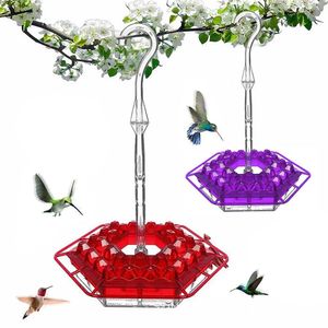 Feeding 1Pcs Hanging Hexagonal Hummingbird Feeder With Hook Unique Filling System Feeding Stations Hummingbird Drinker Bird Feeder