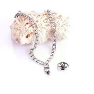 Link Bracelets Chain Steel Pet Dog Cremation Ash Urn Heart Pendant Bracelet For Memorial Jewelry Un X6w9