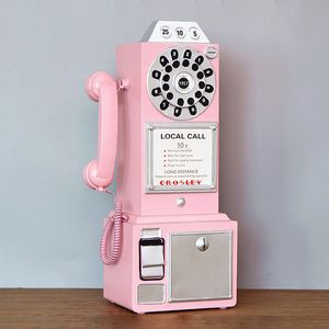 Yastık Dekoratif Yastık Nostaljik Retro Street Telefon Kabini Dekorasyon El Sanatları Metal Model Mobilyalar Ev Dekor P Ography Props 230505