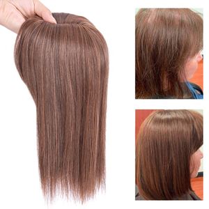 Parrucche sintetiche Leeons Pezzi di capelli traspiranti 3 clip in uno con frangia naturale per le donne