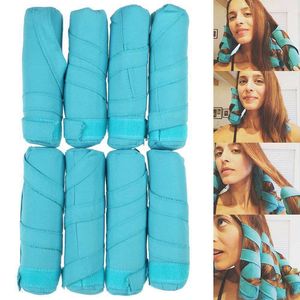 Hair Rollers 8psc Hair Rollers Sleep Styler Kit Long Cotton Hair Curler No Heat For Women Overnight Sleeping DIY Magic Hair Styling Tools 230505