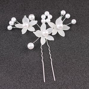 Wedding Headwear Frosted Flower Hair Ornament Bridal Wedding Handmade Ornaments Pearl Hairpin Shape Pan Hair Fork Headwear