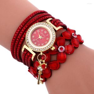 Armbanduhren Moment # N03 Mode Relogio Feminino Glockenspiel Diamant Lederarmbänder für Frauen Uhr Damenuhr Handgelenk Tropfen