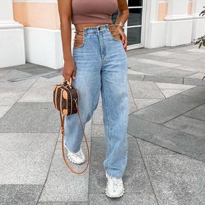 Women's Jeans Hollow Chain High Waist Tailored Denim Casual Street Trousers Spring Long 2023 Summer Trend Leggings Woman Pants