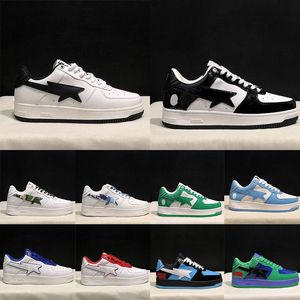 Designer Shoes For Mens Womens Bapestas Outdoor Trainers Patent Leather Black White Sax Blue Orange ABC Camo Green White Flats Riding Walking Sneaker Sneakers From