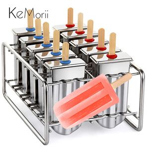 Ice Cream Tools Edelstahl-Eislutscher-Eis am Stiel-Formgestell Gefrorenes Lolly-Eis am Stiel Ice Pop Maker Hausgemachte Eiscreme-Form mit Eis am Stiel-Halter 230504