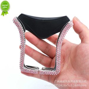 New Universal Rhinestone Cell Phone Holder for Car Air Vent Mount Clip Cell Phone Holder Pink Car Bling Accessories for Girls