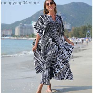 Damen-Badebekleidung, schnell trocknend, Strand-Vertuschung, Damen-Bikini, Sonnenschutz, Urlaub, täglich, Robe, Badeanzug, locker, lässig, elegant, mit V-Ausschnitt, Kleid, weiblich, T230505