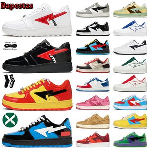 Designer Bapestas Scarpe da corsa Uomo Donna STA Sk8 Skate Uomo Donna JJJJOUND X Bapesta Low Patent Nero Bianco Rosa Platform Top Sneakers Outdoor