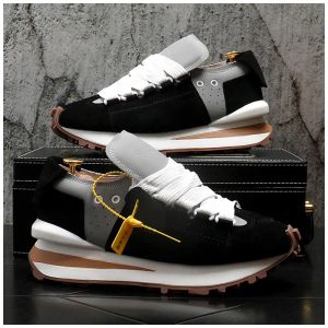 Men Wedding Dress Shoes wear Exotic Designer Loafers Skin of deer Heighten shoes Lace-up Casual sneakers