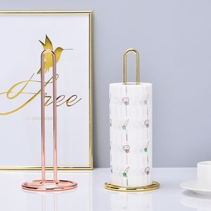 Toilet Paper Holders Stainless Steel Kitchen Roll Paper Towel Holder Bathroom Tissue Stand Dining Table Vertical Napkins Rack Kitchen Storage Shelf 230504