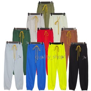 Calça masculina de grife masculina de rua rhude marca sortpants homens homens cartas bordando amarrar as perneiras casuais casuais casuais