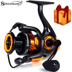 Baitcasting Reels Sougayilang Fishing Reel 5.2 1 Gear Ratio 5BB Spinning Reel Max Drag 10Kg Carp Fishing Reel with Aluminum Spool for Saltwater 230505