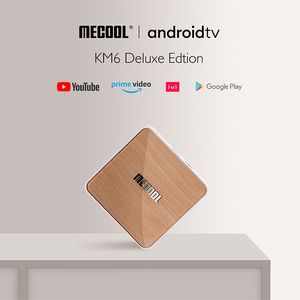Mecool KM6 Deluxe ATV Kutusu AndroidTV 10.0 Amlogic S905X4 4GB 64GB 2.4G/5G WiFi 6 Widevine L1 Google Play Prime Video Set Set Üst Kutu