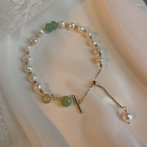 Strand Promotion - Natural Freshwater Pearl Zircon Jade 18K Plated Copper Handmade Bracelet DIY Jewelry Making Findings