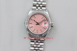 10 стилей Новые женские часы TWS F 279174 28 мм Розовый сапфировый циферблат ETA NH05 Женские часы с автоматическим механическим механизмом Наручные часы Белое золото 18 карат