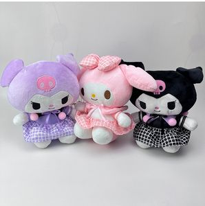 Moda de 8 polegadas kawaii saia xadrez de coelho brinquedo de brinquedo de pelúcia de pelúcia de luxuos