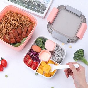 Zestawy naczyń stołowych 1.1/1,5L pudełka na lunch duża pojemność łatwa do czyszczenia klasy Bento klasy PP School School Portable Case z sosem miski