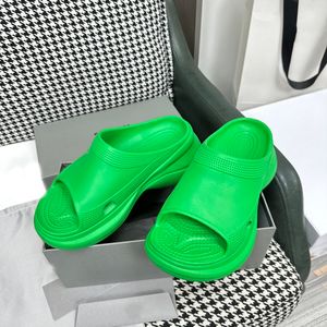 Rubber Mules Slippers Slides Sandals flattie heeled flat Platform heels open toe women's luxury designers Cold Casual Fashion Pretty shoes 8.5cm factory footwear