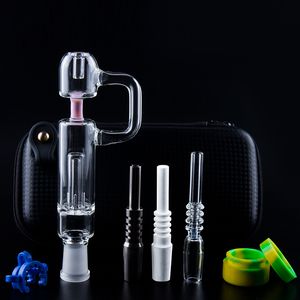 Paladin886 CSYC NC063 Glaswasserbongs Pfeifenbeutel-Set 14 mm Keramikspitze Quarz Banger Nagelclip Dabber-Werkzeug Silikonglas Griff im Z-Stil Auslaufsichere Dab Rig Bong