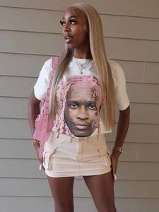 Kadın T-Shirt Sifreyt Y2K Günlük Grafik Tees Crop En İyi Kadınlar Yaz O Boyun Kısa Kollu Bol Tişört Seksi Moda Sokak Giyim Gevşek Beyaz Üstler J230504
